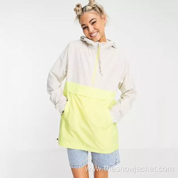 2021 Customization Contrast Color Hoodie Anorak for Women